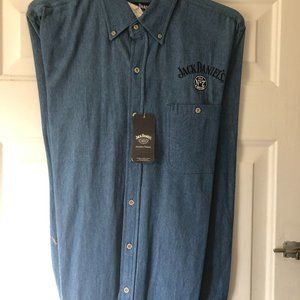 New Jack Daniels #7 Denim Button Down Shirt Men's Medium